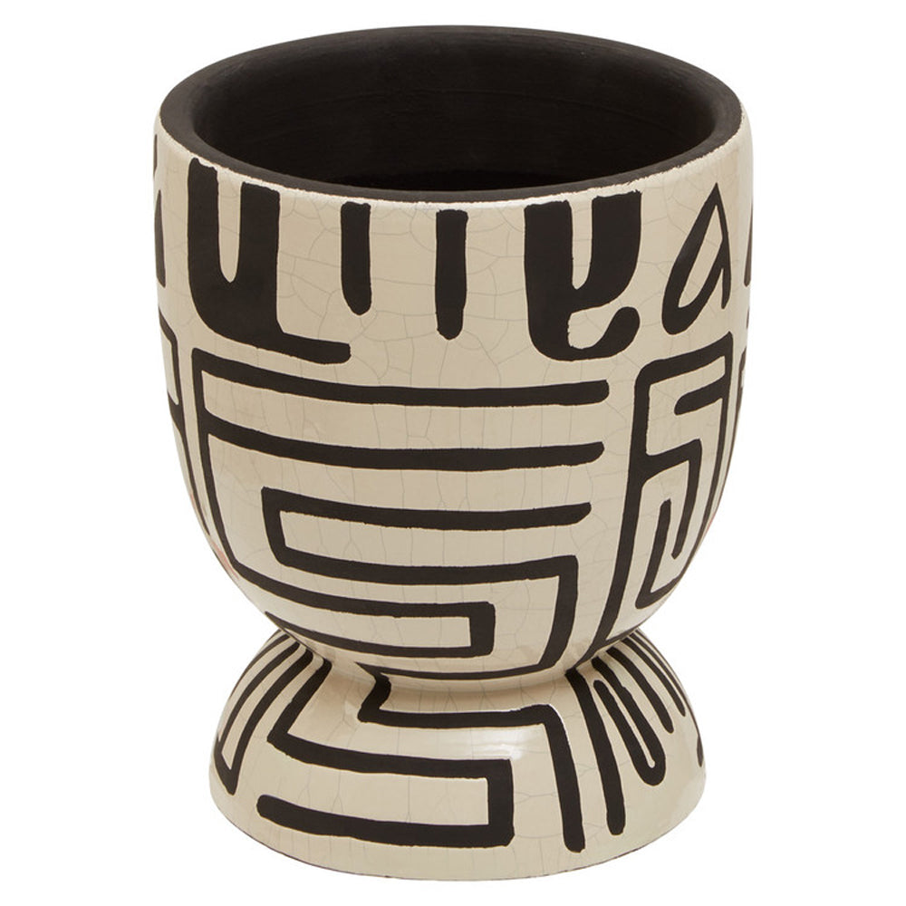 Olivia's Abstract Pattern Vase White & Black Small