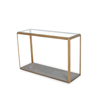 DI Designs Elmley Console Table - Antique Brass & Faux Shagreen