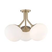 Hudson Valley Lighting Estee Steel 3 Light Semi Flush