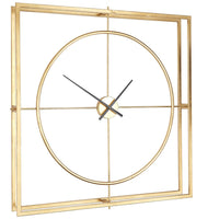 Olivia's Boutique Hotel Collection - Square Gold Metal Clock