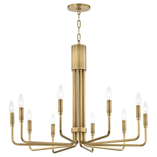 Brigitte 10 Light Large Pendant Light - Aged Brass Hudson Valley Lighting 1