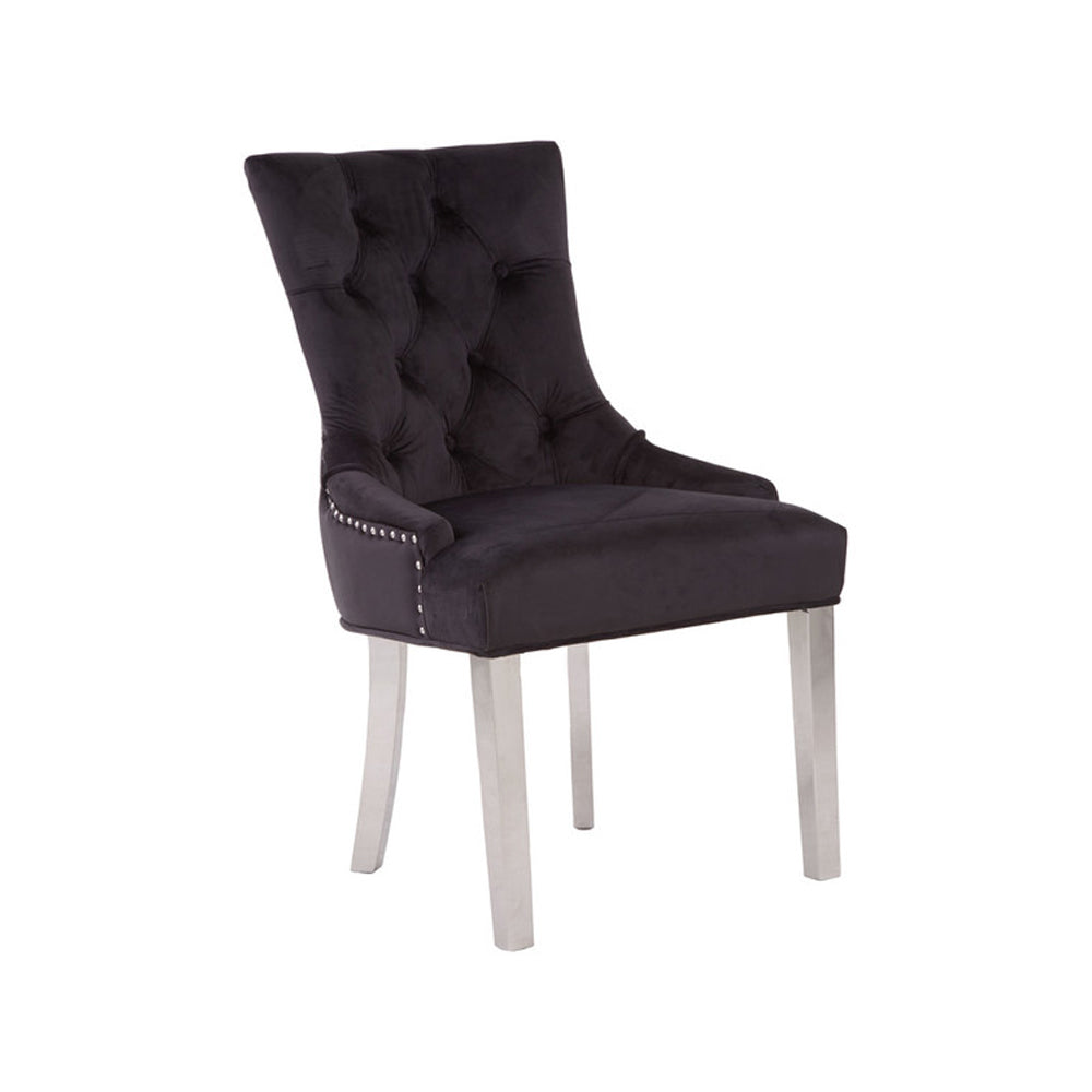  Premier-Olivia's Luxe Collection - Regina Black Velvet Dining Chair-Black 933 