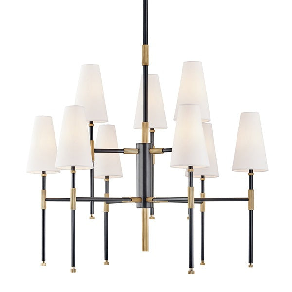 Bowery 9 Light Chandelier - Brass Hudson Valley Lighting 1