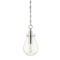 Hudson Valley Lighting Ivy Steel 1 Light Small Pendant Polished Nickel