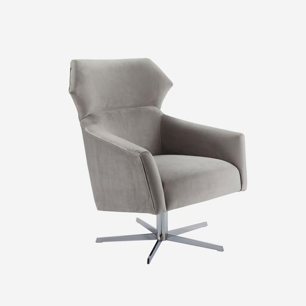 Andrew Martin Hugo Chair Pale Grey Desk with velvet material 