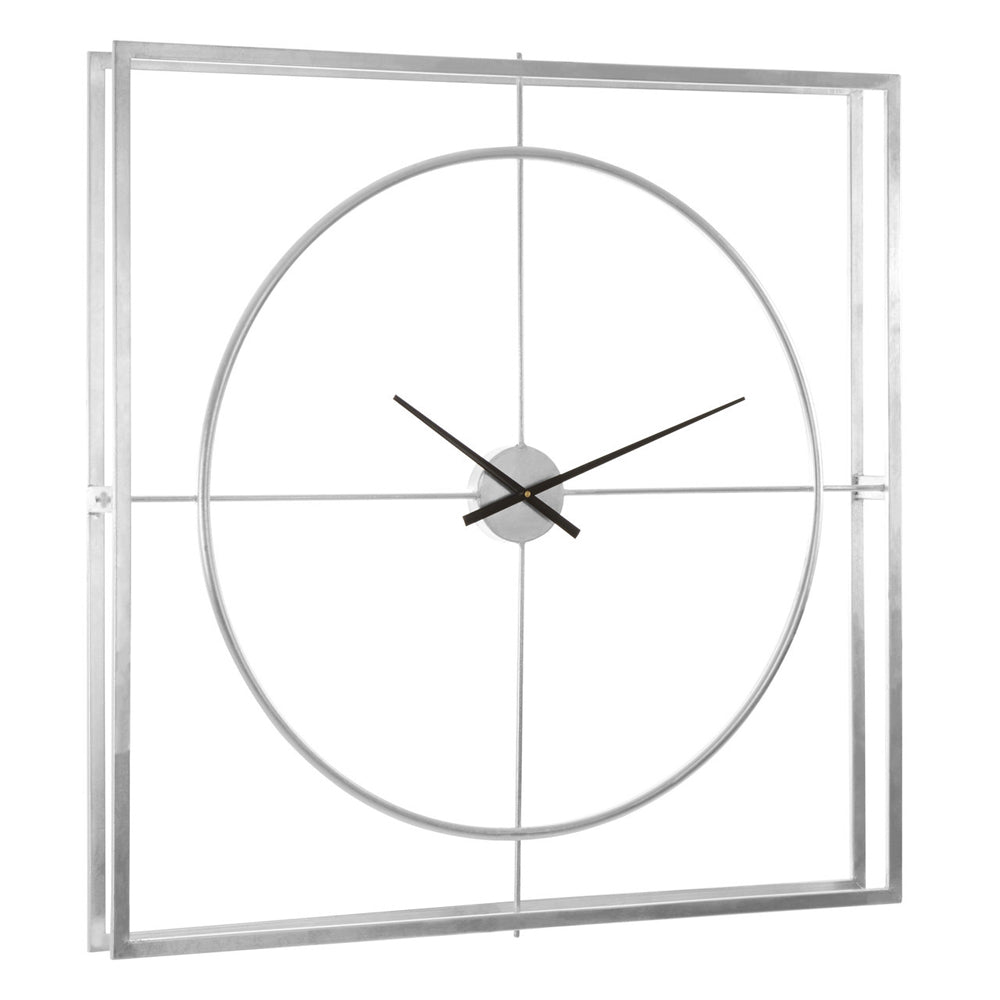Olivia's Boutique Hotel Collection - Square Silver Metal Clock