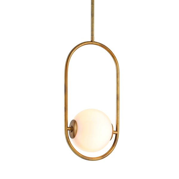 Everley 1 Light Pendant Light - Vintage Brass Hudson Valley Lighting 1