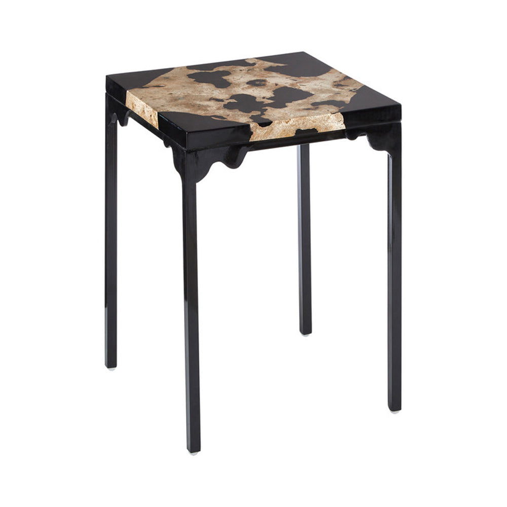  Premier-Olivia's Natural Living Collection - Black Resin And Stone Side Table-Black 677 