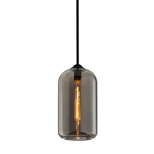 District Small 1 Light Pendant Light - Smoked Black Hudson Valley Lighting 1