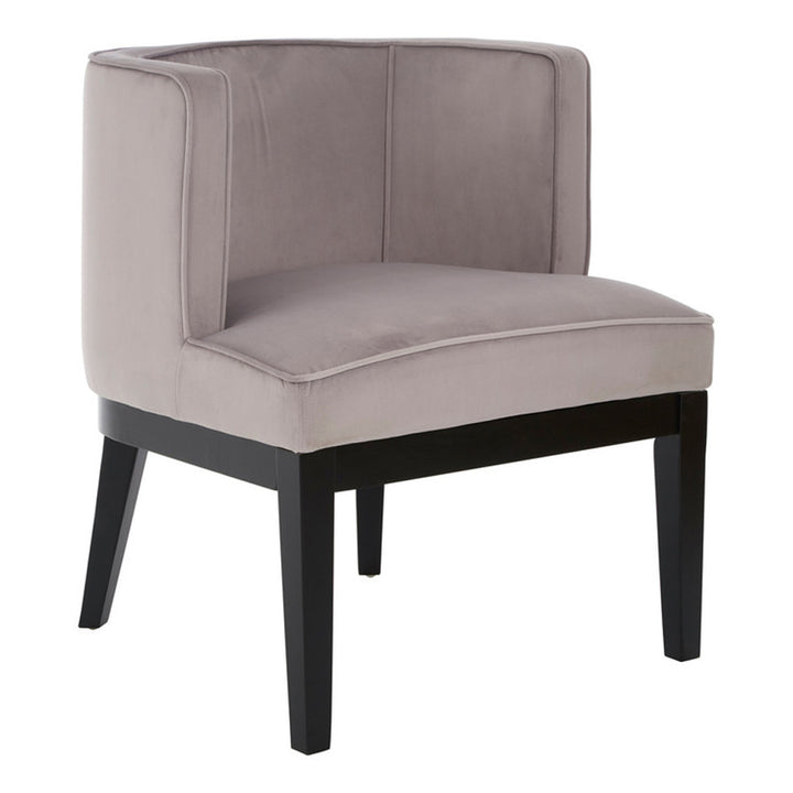 Daxi Rounded Velvet Chair - Light Grey Premier 3