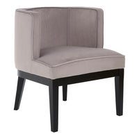 Olivia's Luxe Collection - Daxi Rounded Light Grey Velvet Chair