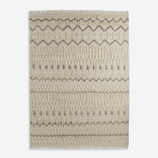 Andrew Martin Lusaka Taupe Rug Cream made from wool 