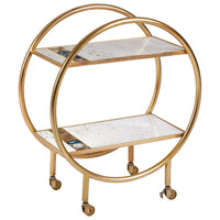 Olivia's Boutique Hotel Collection - White Marble And Agate Bar Trolley