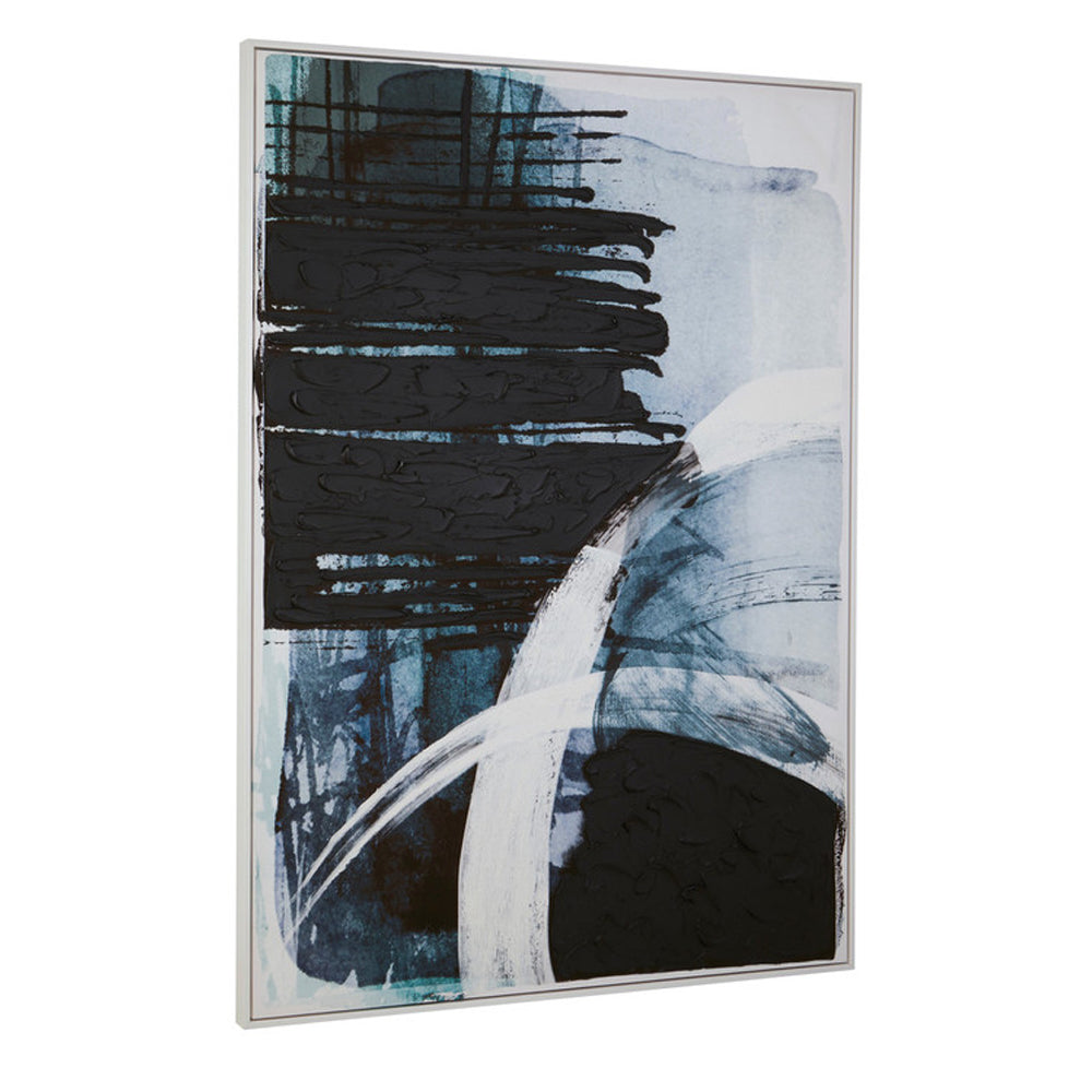  Premier-Olivia's Luxe Collection - Black And Blue Abstract Wall Art-Black, Blue 773 