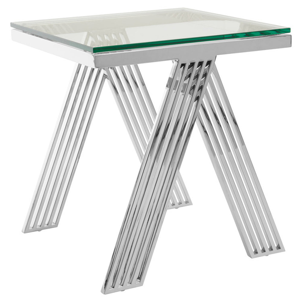  Premier-Olivia's Luxe Collection - Pipe Silver Side Table-Silver 133 