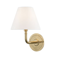 Hudson Valley Lighting Signature No.1 Brass 1 Light Wall Sconce