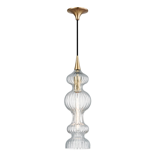  Hudson Valley Lighting-Hudson Valley Lighting Pomfret Steel 1 Light Pendant With Clear Glass-Gold 05 