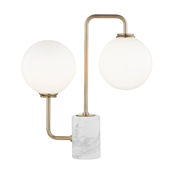  Hudson Valley Lighting-Hudson Valley Lighting Mia Steel 2 Light Table Lamp With A Marble Base-Brass 49 
