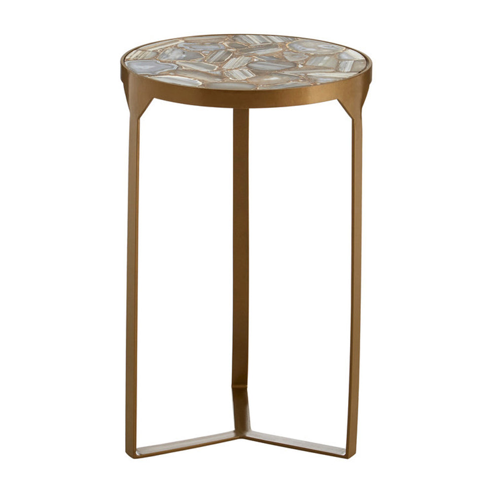  Premier-Olivia's Boutique Hotel Collection - Grey Agate Round Side Table-Grey 013 