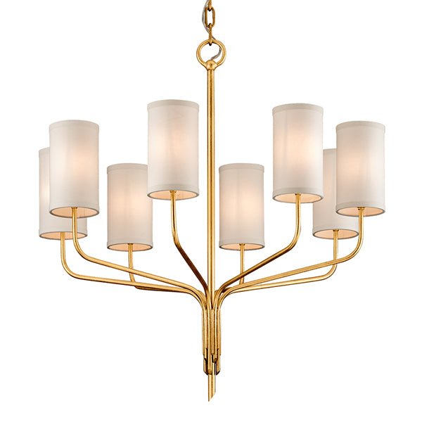 Juniper 8 Light Chandelier - Textured Gold Leaf Hudson Valley Lighting 1