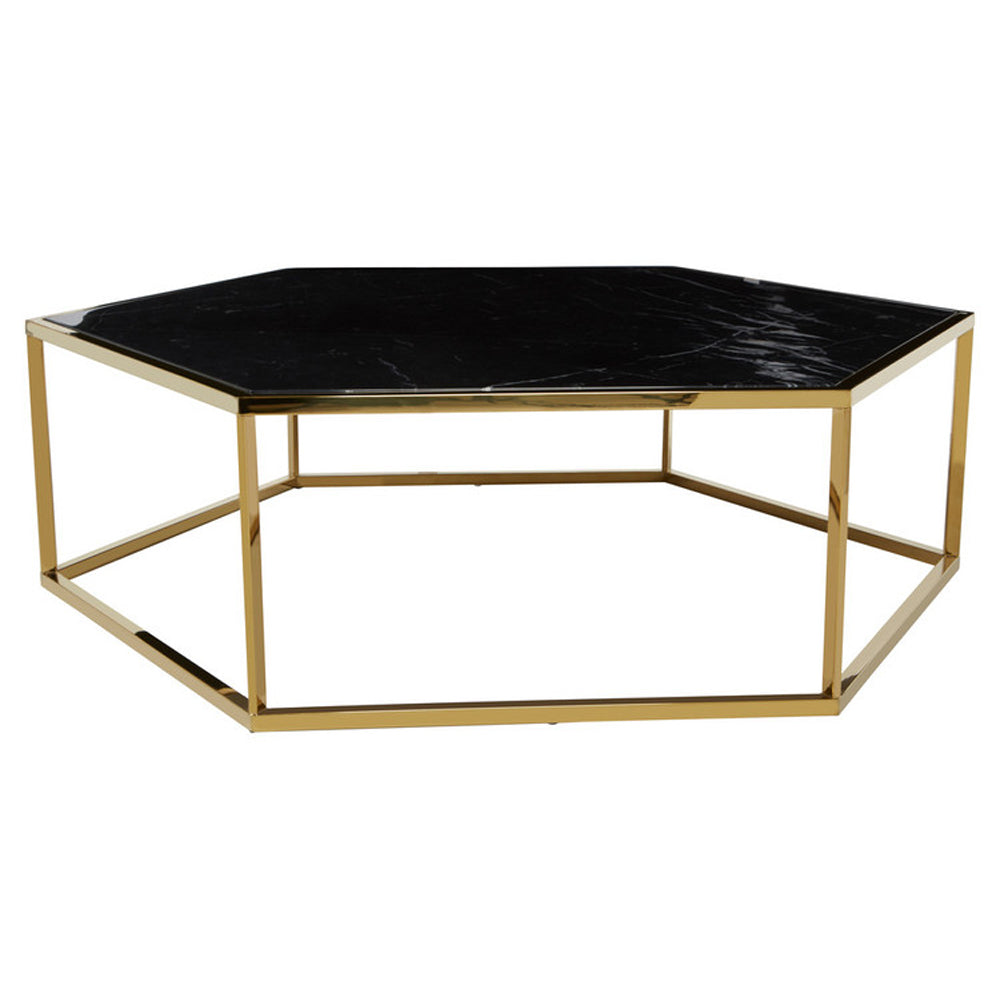 Olivia's Luxe Collection - Piper Hexagon Gold Coffee Table