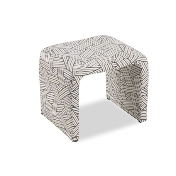 Liang & Eimil Mahak Low Stool - Geo Beige Fabric