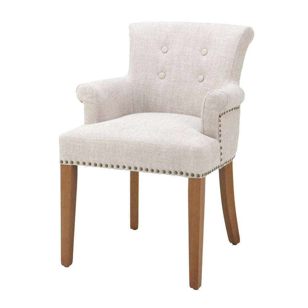 Eichholtz Key Largo Dining Chair Arm Off-White Linen