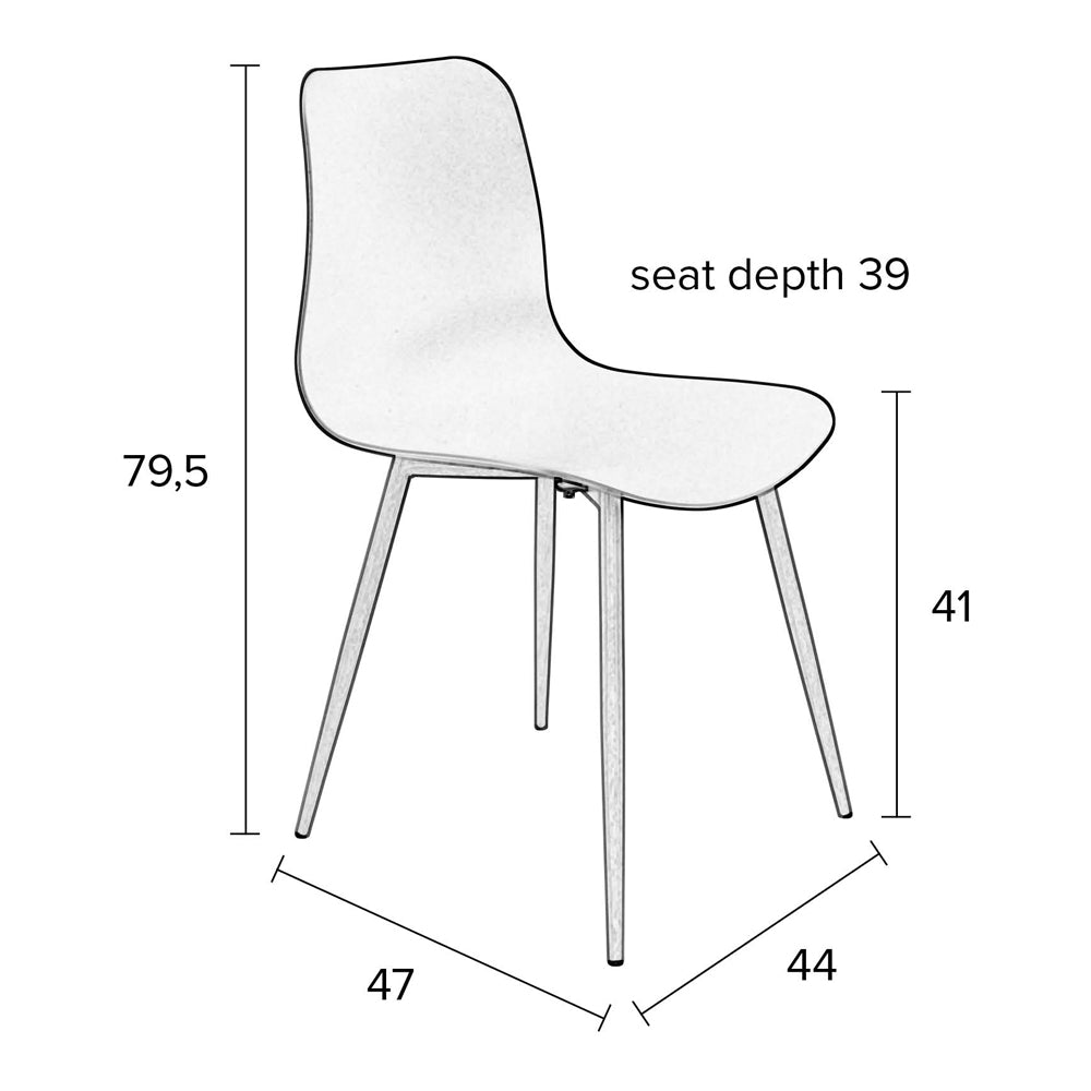 Olivia's Nordic Living Collection - Set of 2 Liv Dining Chairs in Grey