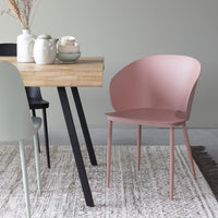 Olivia's Nordic Living Collection - Set of 2 Garth Dining Chairs in Pink