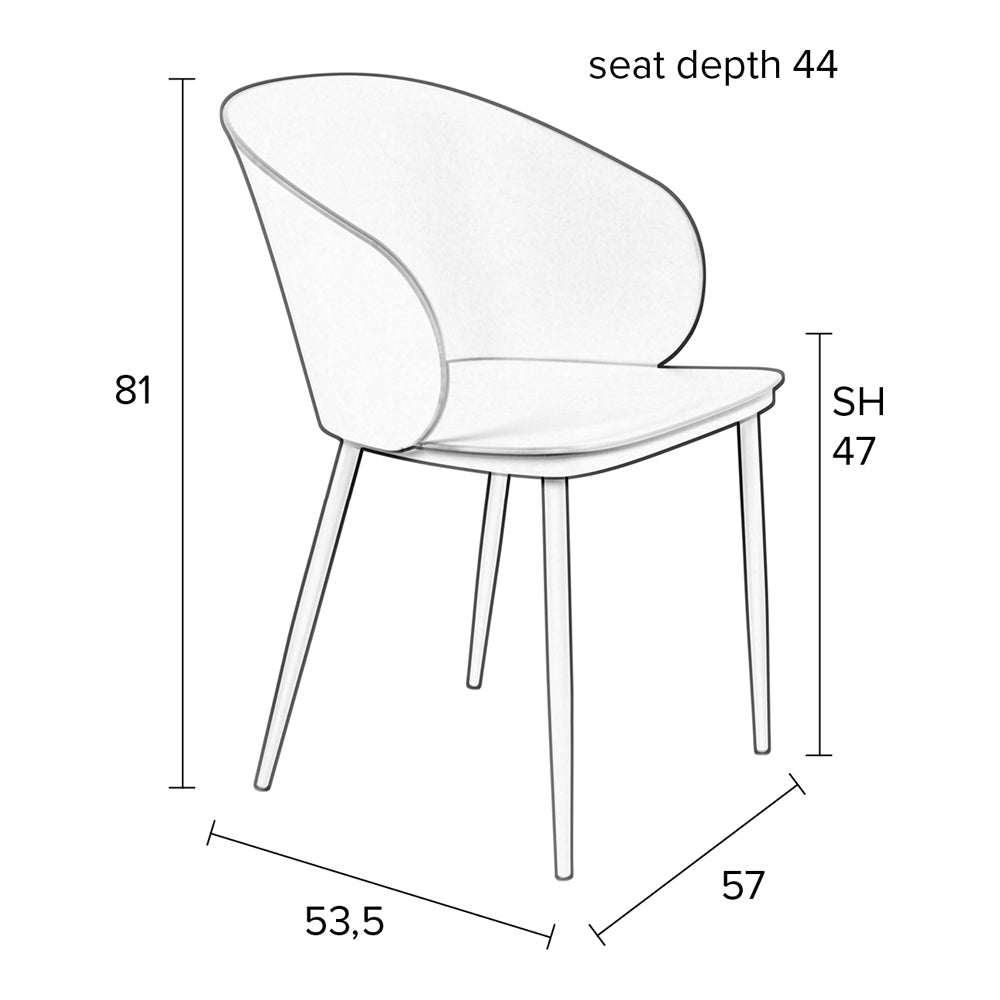 Olivia's Nordic Living Collection - Set of 2 Garth Dining Chairs in Pink