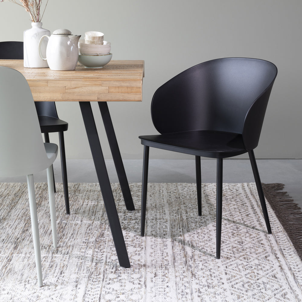 Olivia's Nordic Living Collection - Set of 2 Garth Dining Chairs in Black