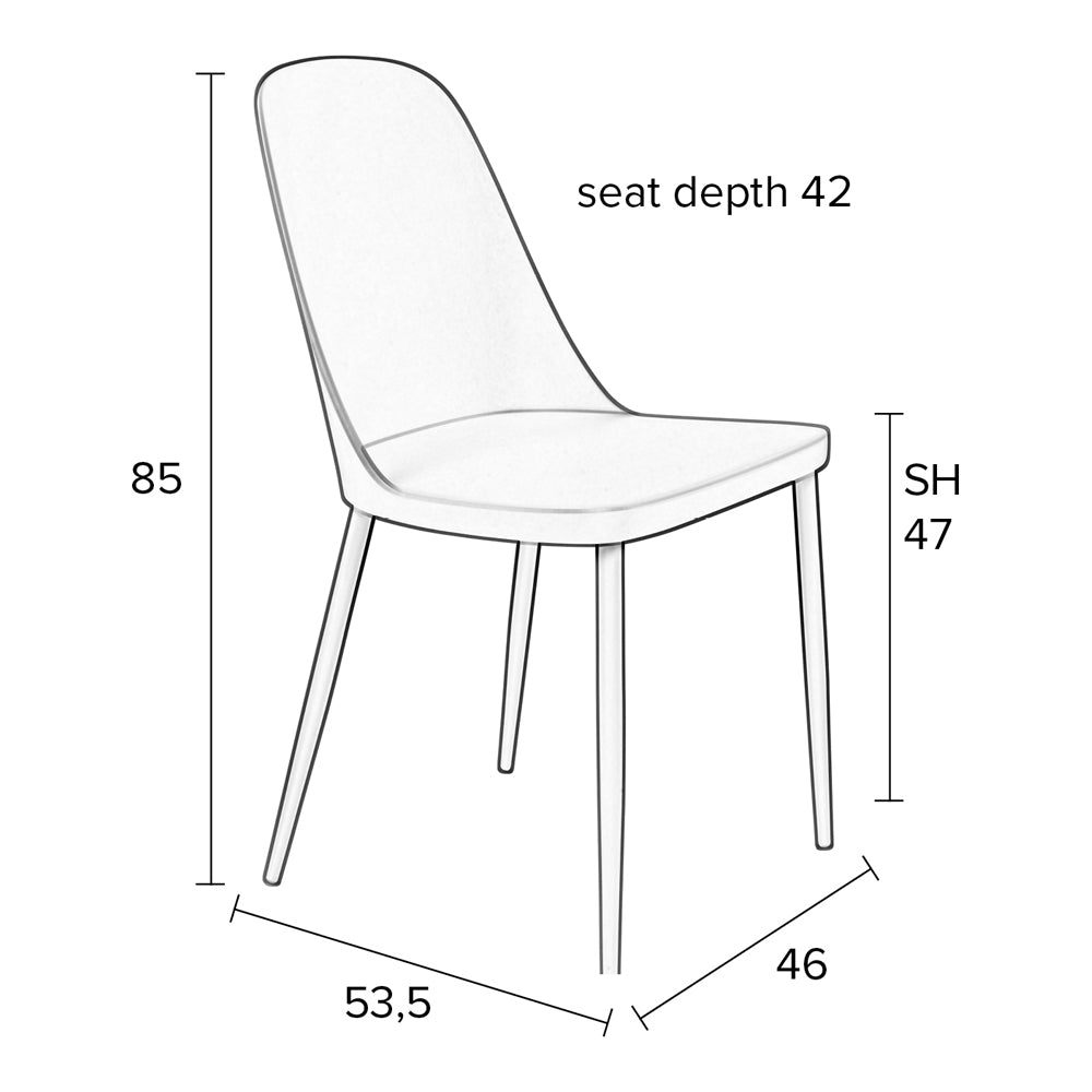 Olivia's Nordic Living Collection - Set of 2 Pascal Dining Chairs in Mint