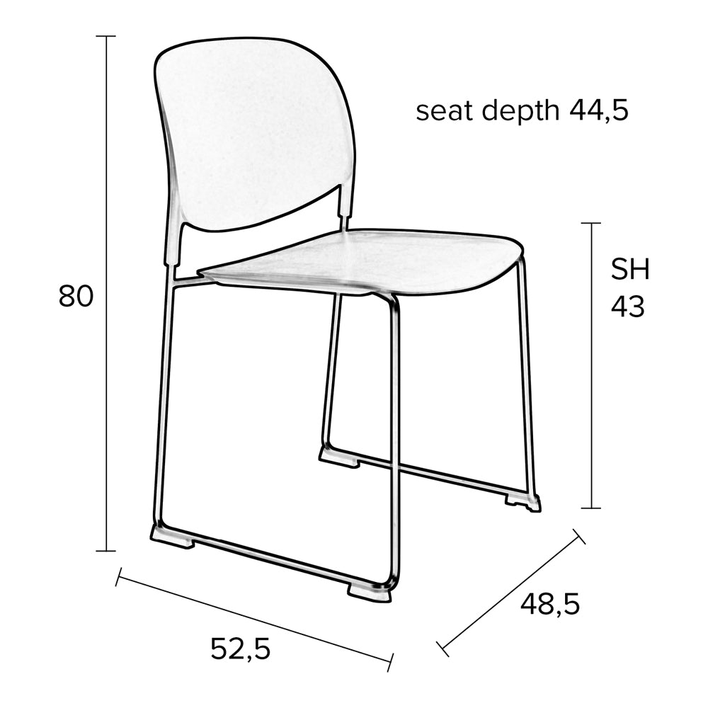 Olivia's Nordic Living Collection - Set of 4 Sven Stackable Dining Chairs in White