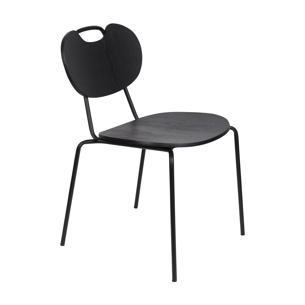 Olivia's Nordic Living Collection Set of 2 Asper Chairs in Black