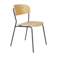 Olivia's Nordic Living Collection Set of 2 Holen Chairs in Black & Wood