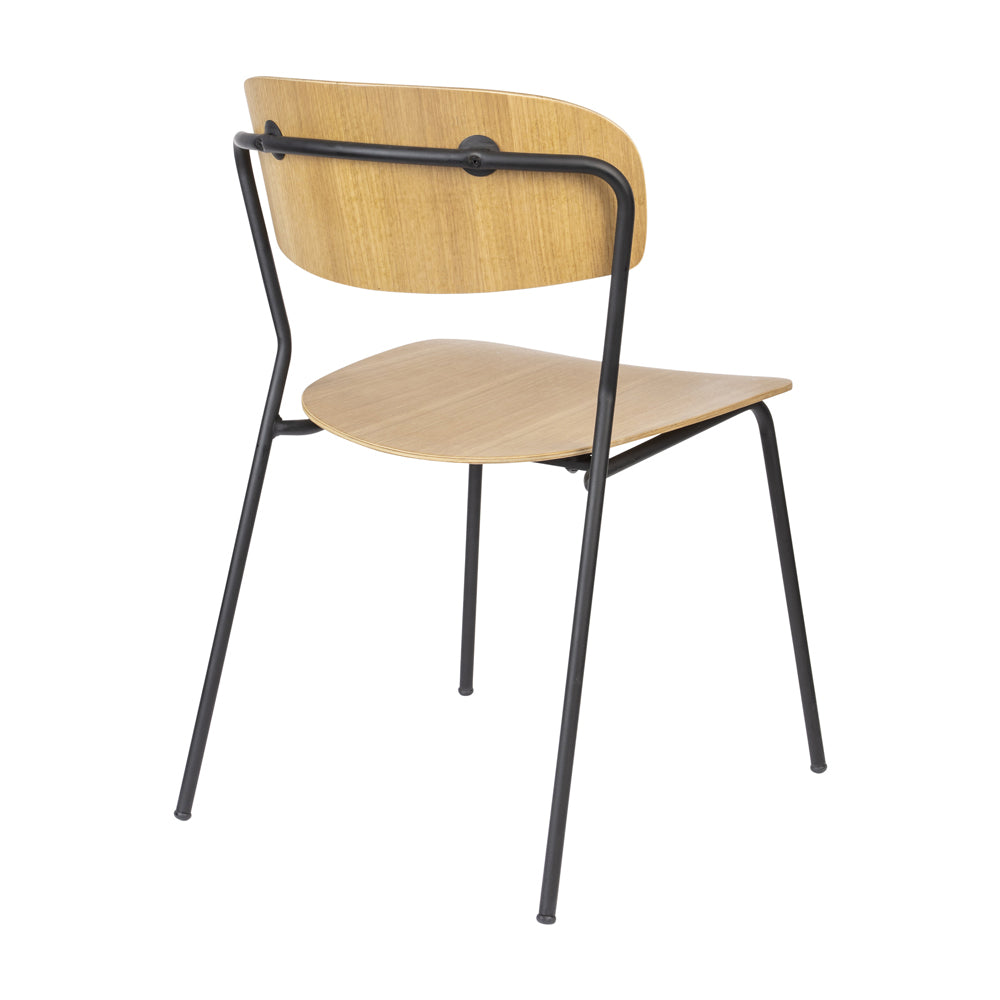 Olivia's Nordic Living Collection Set of 2 Holen Chairs in Black & Wood