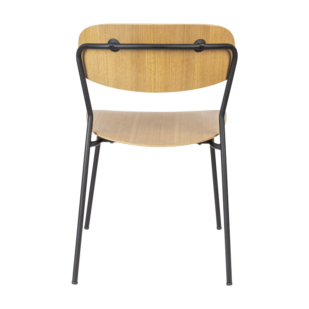 Olivia's Nordic Living Collection Set of 2 Holen Chairs in Black & Wood