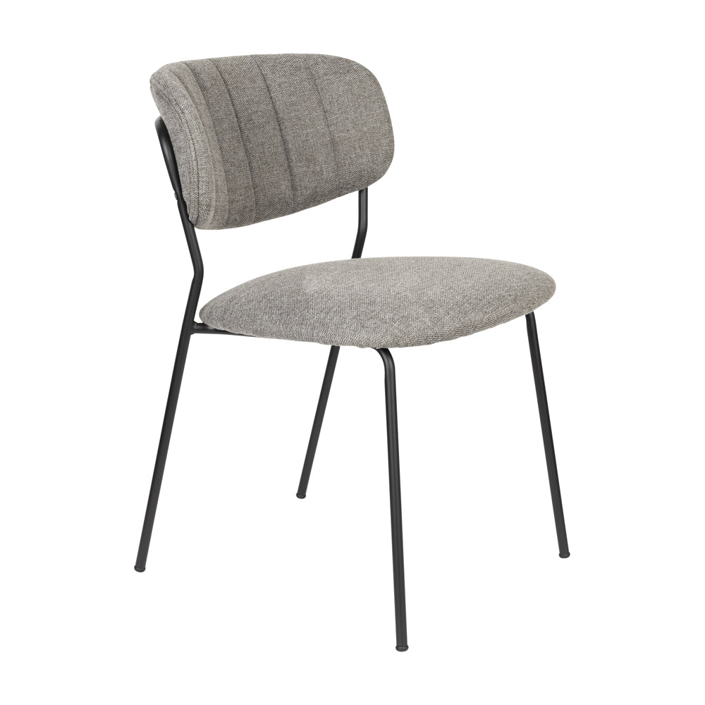 Olivia's Nordic Living Collection Set of 2 Holen Chairs in Black & Grey