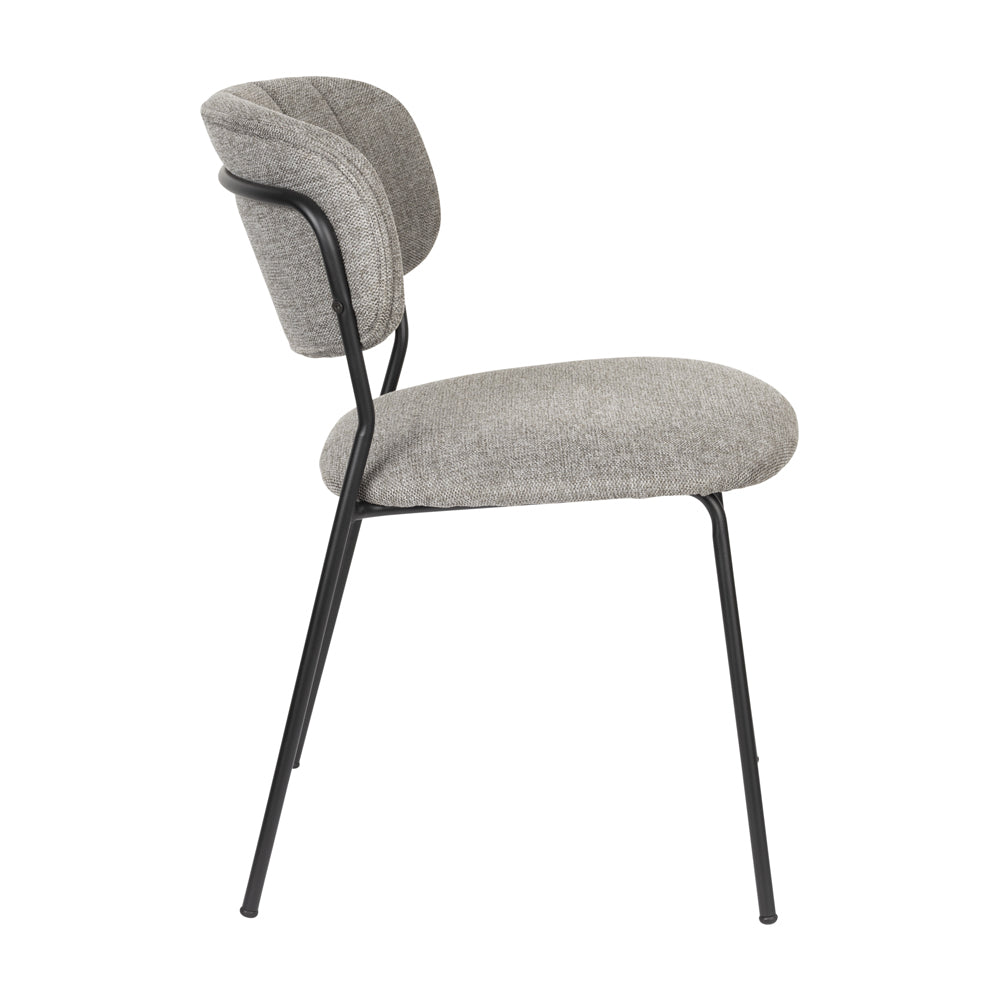 Olivia's Nordic Living Collection Set of 2 Holen Chairs in Black & Grey