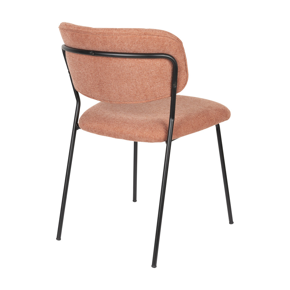 Olivia's Nordic Living Collection Set of 2 Holen Chairs in Black & Pink