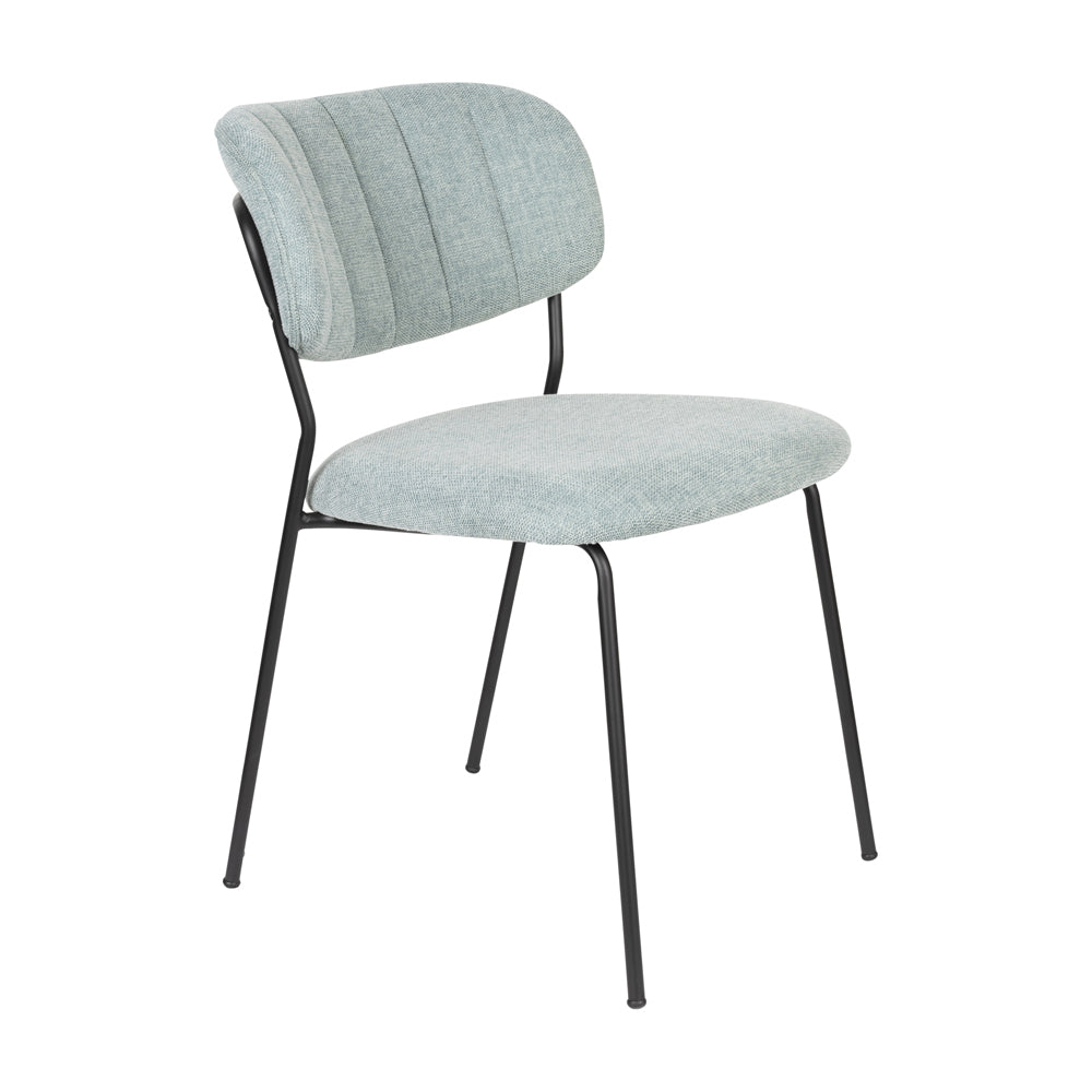 Olivia's Nordic Living Collection Set of 2 Holen Chairs in Black & Light Green