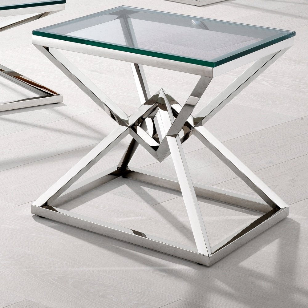 Eichholtz Connor Side Table Polished Stainless Steel