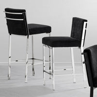 Eichholtz Scott Bar Stool Black Velvet