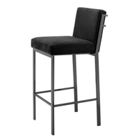 Eichholtz Scott Bar Stool Bronze Finish Black Velvet