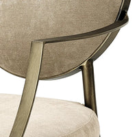 Eichholtz Scribe Dining Chair in Dark Brass Greige Velvet With Arm