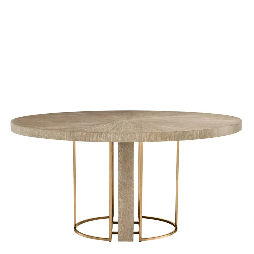 Remington Round Dining Table - Washed Oak Veneer / Small Eichholtz 1