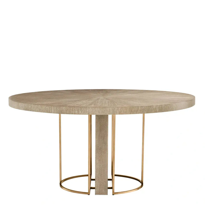 Remington Round Dining Table - Washed Oak Veneer / Small Eichholtz 1