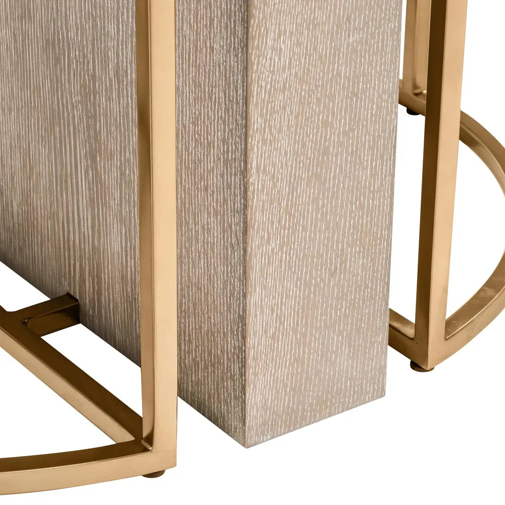 Remington Round Dining Table - Washed Oak Veneer / Small Eichholtz 6