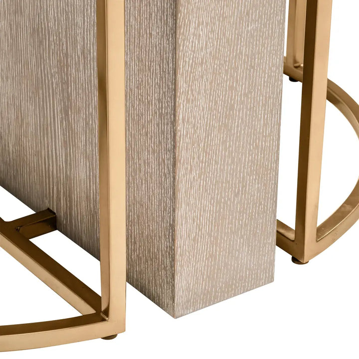 Remington Round Dining Table - Washed Oak Veneer / Small Eichholtz 6