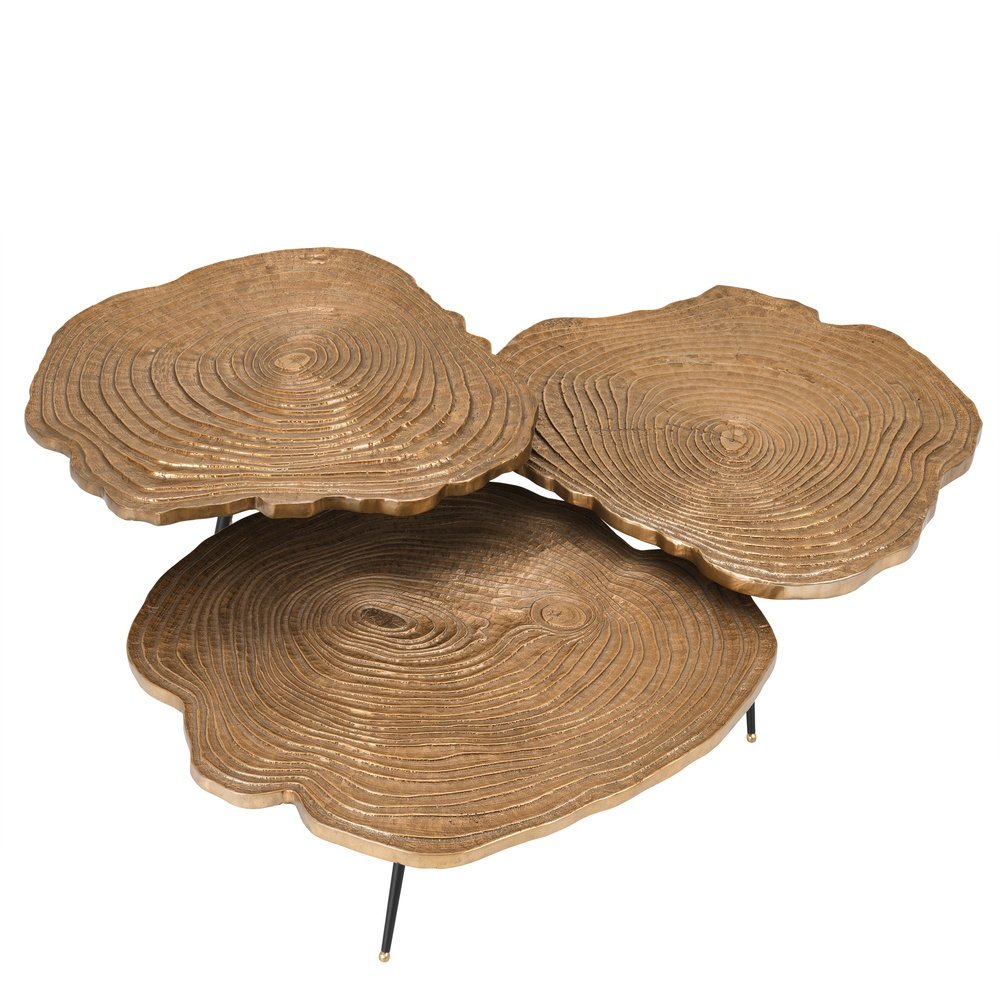 Eichholtz Set of 3 Quercus Coffee Table Brass Finish